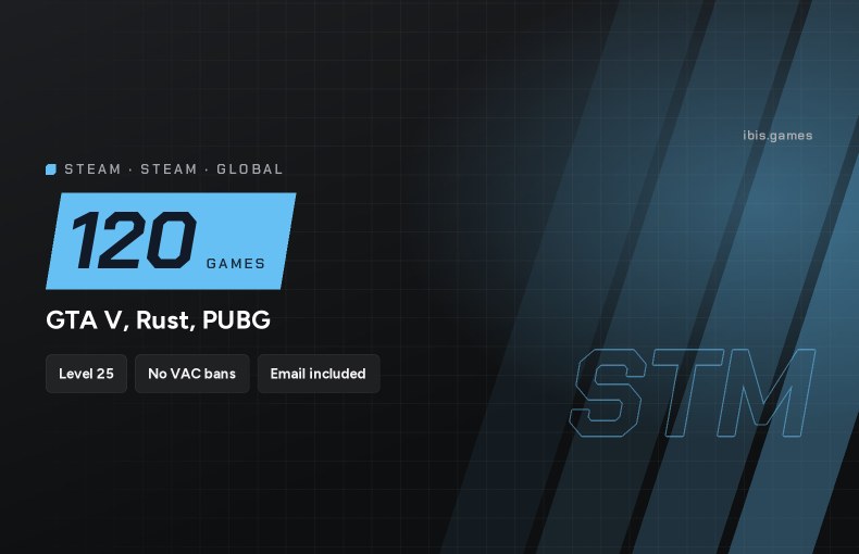 Steam account | 120 games | GTA V, Rust, PUBG